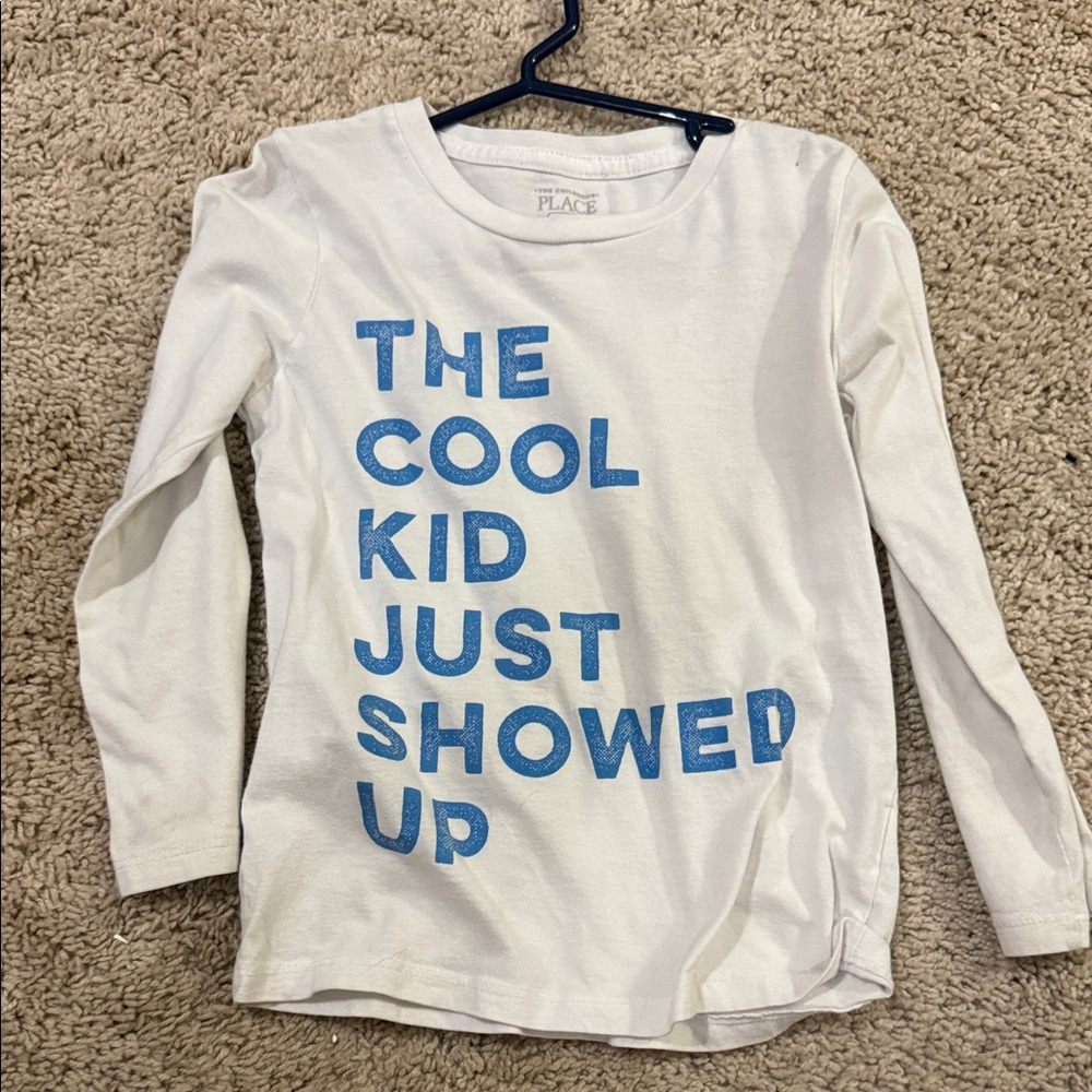 The Children's Place White Tee with Blue Text